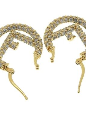 Elegant Gold and cubic Z petite  initial letter Hoop Earrings